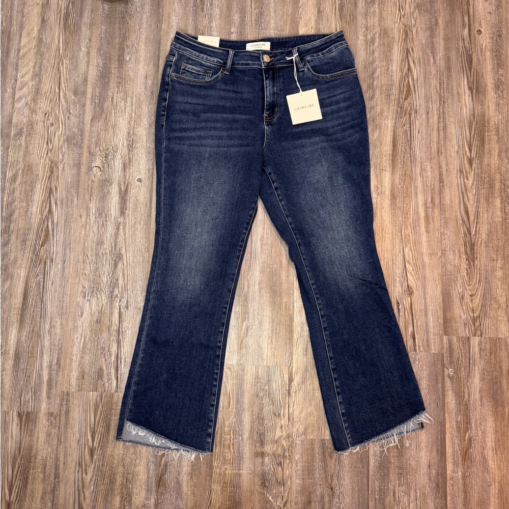 Lovervet by Vervet Womens Dark Blue Mid Rise Flare Jeans Stretch Plus Size 16